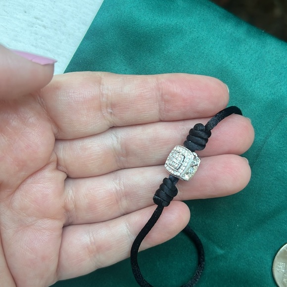 Vintage Rhinestones and Black Silk Bracelet - Picture 17 of 17